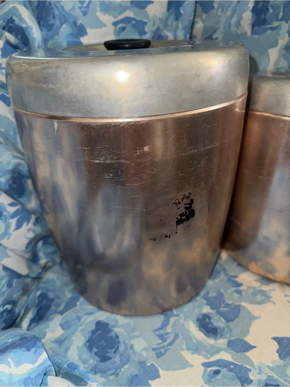Vintage West Bend pink copper aluminum canister set